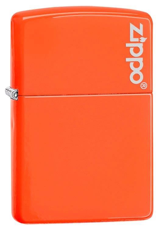 Zippo aansteker neon orange logo