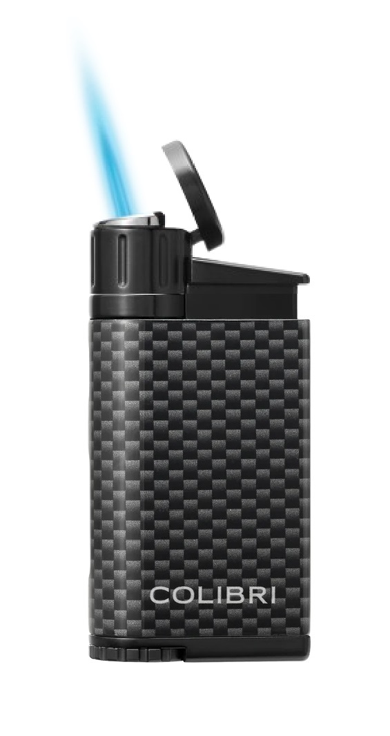 Colibri Aansteker Evo Carbon Fiber Single Jet Flame Black Vlam