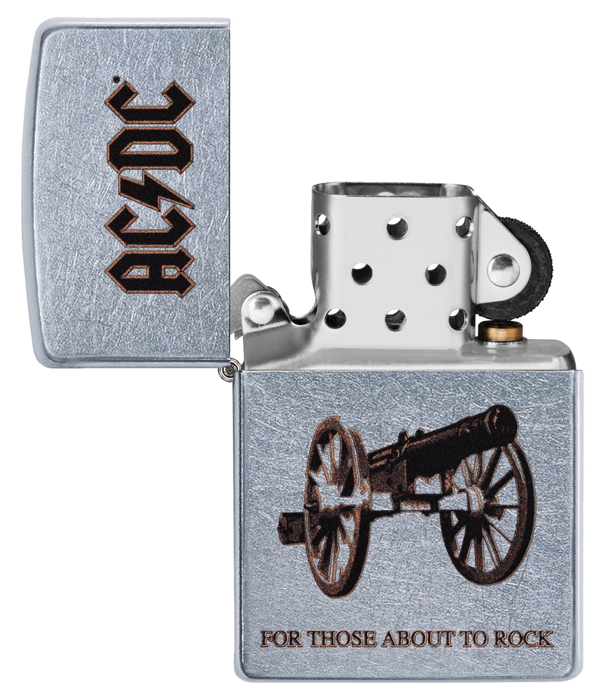 Zippo aansteker AC/DC For Those About To Rock open
