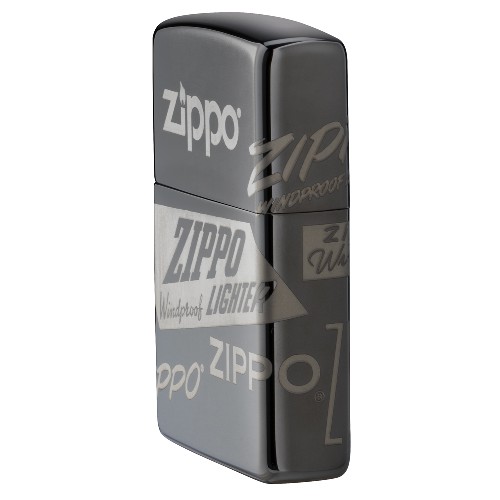 Zippo aansteker Logo All Over zijkant