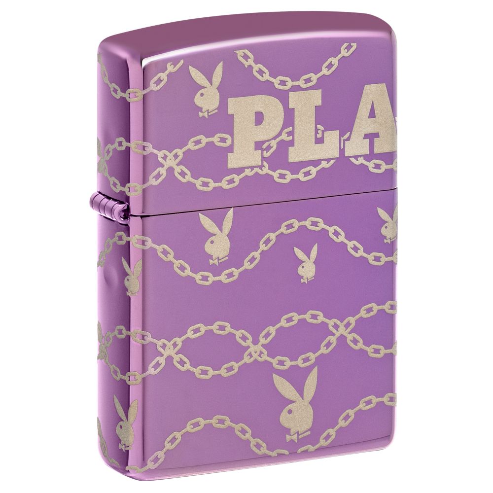 Zippo Purple Playboy Design aansteker. Zijkant