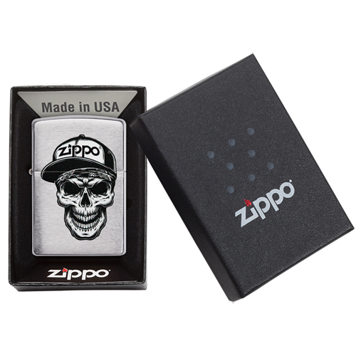 Zippo aansteker Skull in Cap verpakking