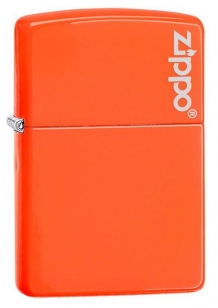 Zippo aansteker neon orange logo