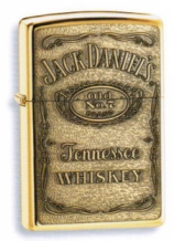 Zippo aansteker Jack Daniel's label brass emblem