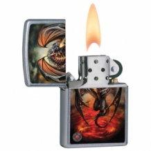 Zippo aansteker Anne Stokes Lava Dragon street chroom