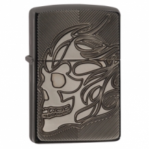 Zippo aansteker Skull Armor Black Ice 