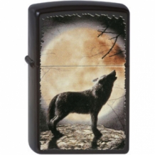 Zippo aansteker Wolf howling to the moon