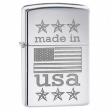 Zippo aansteker Made in USA with flag