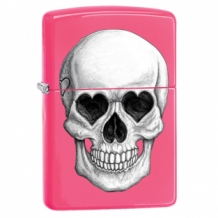 Zippo aansteker skull heart eyes and nose