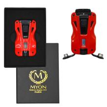 Rode Myon Le Camp sigarenaansteker met dubble jetflame en 2 sigaren punchers