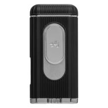 Xikar Hedron flat jetflame chrome - black aansteker