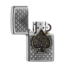 Zippo aansteker Spade Cards open