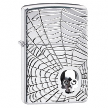 Zippo aansteker Spider Web Skull