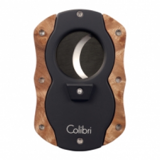 Colibri sigarenknipper Cut Black/Light Burl