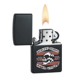 Zippo aansteker Harley-Davidson Skull Black mat