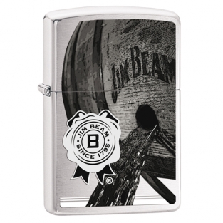 Zippo aansteker Jim Beam Barrel Chrome Brushed