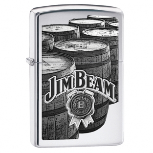 Zippo aansteker Jim Beam Barrels Chrome