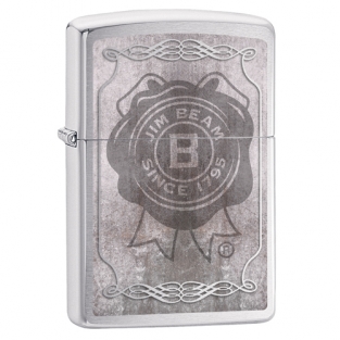 Zippo aansteker Jim Beam Logo Chrome Brushed