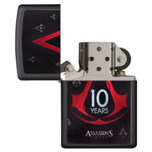 Zippo aansteker Assassins Creed Ten Years open