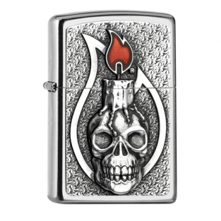 Zippo aansteker candle skull