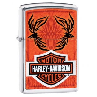 Zippo aansteker Harley-Davidson Orange Tribal