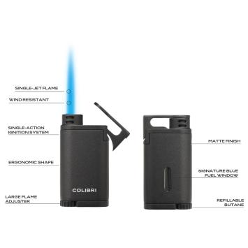 Colibri aansteker Single Jetflame Belmont Metallic Black Details