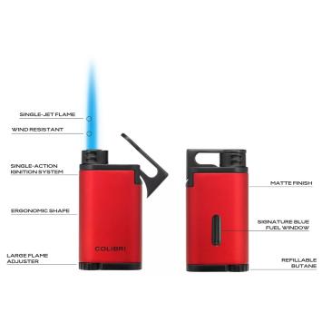 Colibri aansteker Single Jetflame Belmont Metallic Red Black 5