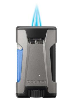 Colibri aansteker Double Flame Rebel Gunmetal Met Vlam