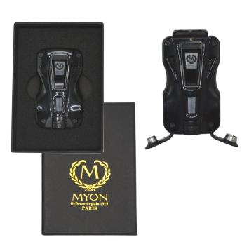 Zwarte Myon Le Camp sigarenaansteker met dubble jetflame en 2 sigaren punchers