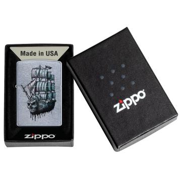 Zippo Pirate ship skull tattoo aansteker in verpakking