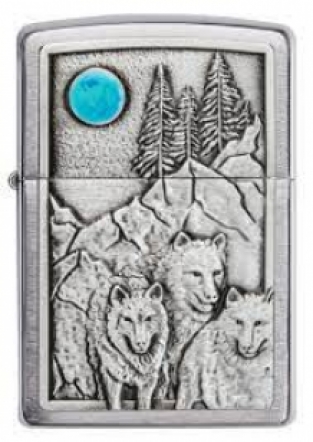 Zippo aansteker Wolf at Moonlight Emblem