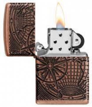 Zippo aansteker World map Design open