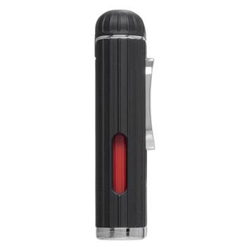 Xikar hedron flat jetflame chrome - black aansteker