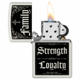 Zippo aansteker Family Strength Loyalty open