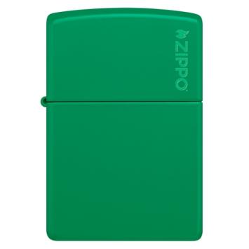 Zippo aansteker Golf Green Matte wit Zippo Logo voorkant