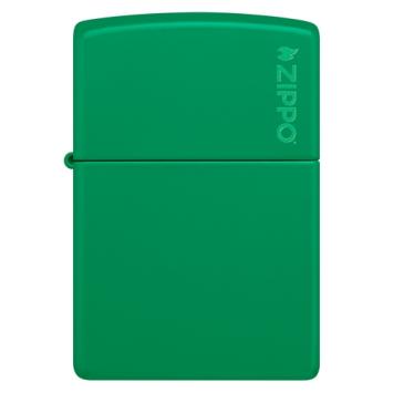 Zippo aansteker Golf Green Matte wit Zippo Logo voorkant