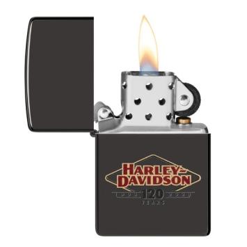 Zippo Harley Davidson 120 years black ice open aansteker