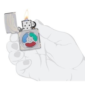 Zippo in hand aansteker