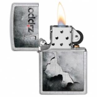 Zippo aansteker Peeled Metal open