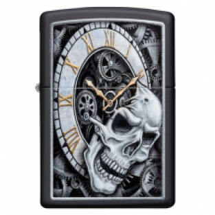 Zippo aansteker Skull Clock