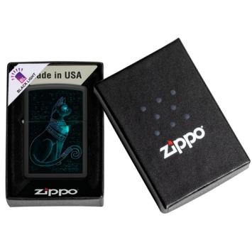 Zippo aansteker Spiritual Cat Design Zwart