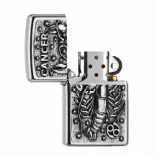 Zippo aansteker Zodiac Cancer open