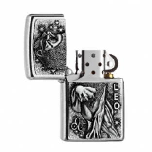 Zippo aansteker Zodiac Leo open