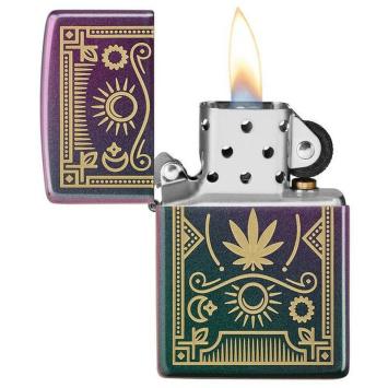 Zippo cannabis Pattern aansteker met vlam