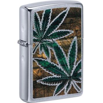 Zippo cannabis design wood aansteker