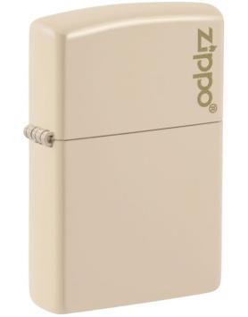 Aansteker Zippo Flat Sand with Zippo logo zijkant 