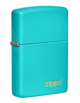 Aansteker Zippo Flat Turquoise Zippo Lasered zijaanzicht