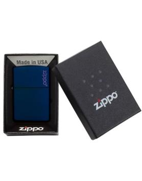 Zippo aansteker Navy Blue Matte with Logo