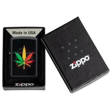 Aansteker Zippo Rasta Cannabis Design verpakking
