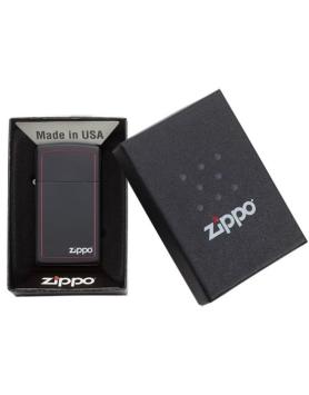 Aansteker Zippo Slim Black Matte Zippo Border verpakking